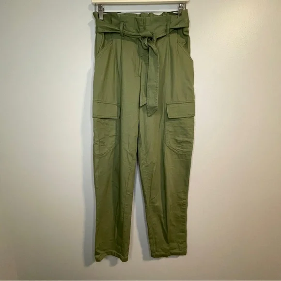 H&M Pants Jumpsuits H M Cotton Utility Paper Bag Pants Size